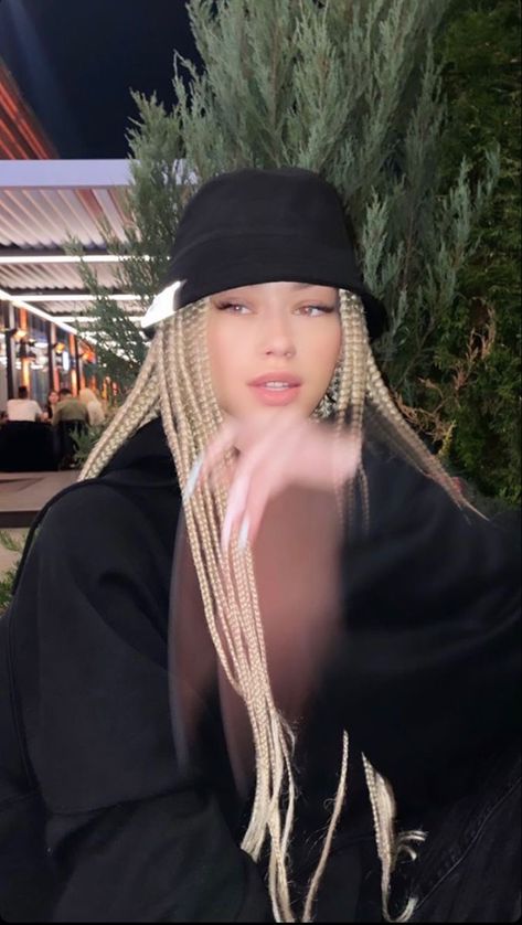 Thick Blonde Braids, Braids In The Front Natural Hair, White Girl Braids, White Braids, Blonde Dreads, Afro Braids, Blonde Braids, Cute Skirt Outfits, Hair Tips Video