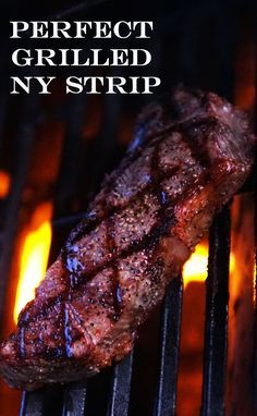 grilled NY strip steak How To Grill Ny Strip Steak, Grilling Strip Steaks On Gas Grill, My Strip Steak Recipes Grill, New York Strip On The Grill, How To Grill New York Strip Steak, Grilling New York Strip Steak, Grill Strip Steak, Strip Steaks On The Grill, Strip Steak Recipe Grilled