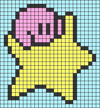 Alpha Pattern Crochet, Grid Crochet, Kirby Star, Mc Ideas, Crochet Grid, Cute Game, Grid Patterns, Pixel Art Grid, Star Character