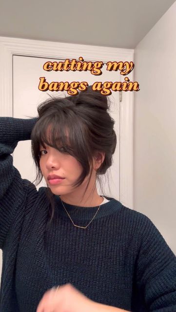 Framing Bangs Round Face, Haircut To Hide Forehead, Wispy Face Framing Bangs Side Part, Style Front Bangs, Wispy Bang Tutorial, Bangs Pictures, A Frame Bangs, Thinned Out Bangs, Girl Bangs Haircut