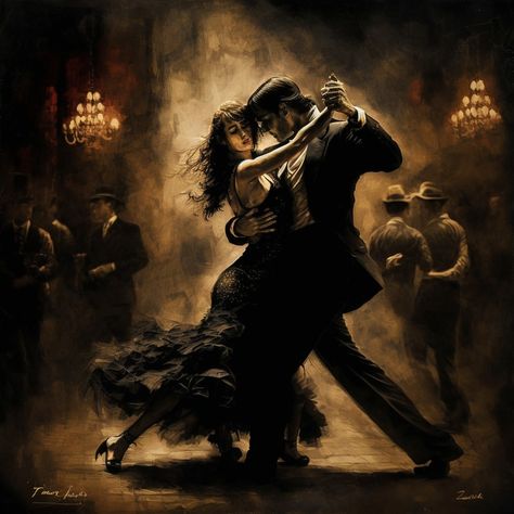 Tango Dance Painting, Tango Dance Aesthetic, Waltz Dance Aesthetic, Dance Scenes From Movies, Dance Poses Couple, Dancing Couple Aesthetic, Waltz Pose, Tango Aesthetic, Dancing Reference