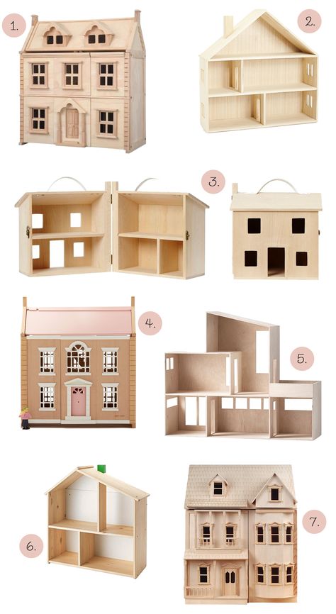 beautiful wooden dollshouses for children’s rooms Doll House Wood Diy, Wooden Doll House Plans, Melissa And Doug Fold And Go Dollhouse Makeover, Plan Toys Victorian Dollhouse, Dollhouse Woodworking Plans, Handmade Doll House, Wood Doll House, Kids Room Interior, Wooden Dollhouse Kits