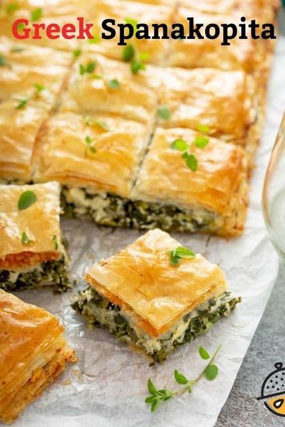 Greek Spanakopita, Bulgarian Desserts, Feta Pie, Spanakopita Recipe, Filo Dough, Greek Spinach, Greek Spinach Pie, Greek Recipe, Greek Dinners