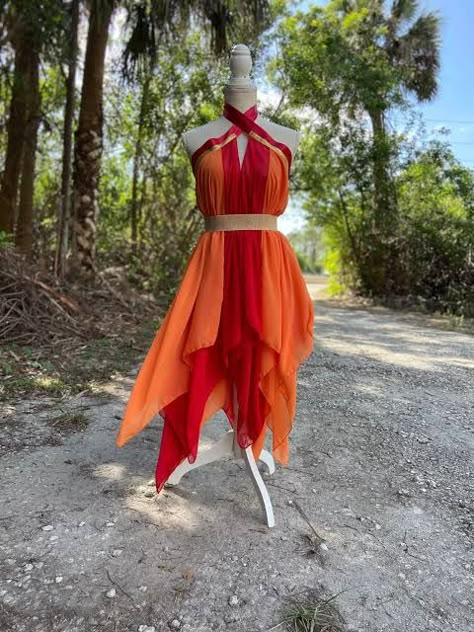 Fire Dancing Outfit, Fire Princess Costume, Fire Dancer Outfit, Fire Goddess Costume, Fire Costume Women, Fire Fairy Costume, Fire Inspired Outfits, Fire Skirt, Praise Dance Outfits