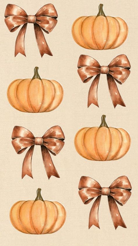 Pumpkin And Bows Wallpaper, Aesthetic Thanksgiving Wallpaper, Thanksgiving Wallpapers Aesthetic, Preppy Fall Wallpaper, Thanksgiving Apps, Autumn Wallpapers, Thanksgiving Bow, Wallpaper Preppy, Fall Backgrounds