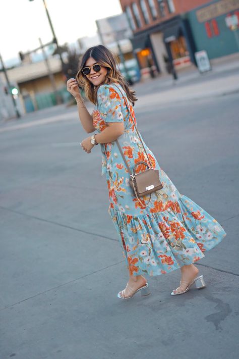 BEST FLORAL DRESSES TO SHOP FROM CHICWISH RIGHT NOW | blue floral dress outfit fall | floral dresses for fall | fall shopping list | long floral dress fall | denver street style fall | dressy floral dress outfit fall | what to wear to a wedding fall | fall wedding guest dress | CHIC TALK #floraldresses #falldress Blue Floral Dress Outfit, Slip Dress Outfit Fall, Chicwish Outfits, Floral Attire, Maxi Dress Outfit Fall, Informal Attire, Fall Dressy, Wedding Guest Outfit Fall, Floral Dress Outfits