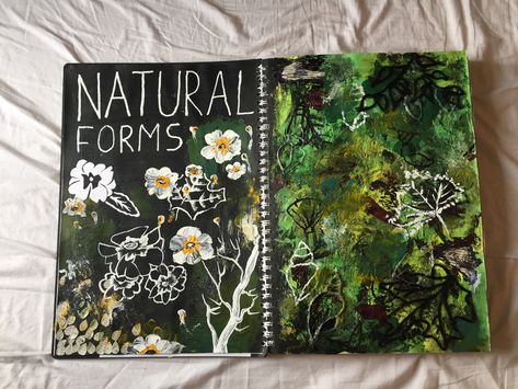 Natural forms title page Sketchbook Title Page, Gcse Sketchbook, Textiles Ideas, Textiles Inspiration, Sketchbook Design, Gcse Textiles, Kunstjournal Inspiration, Photography Sketchbook, Sketchbook Layout