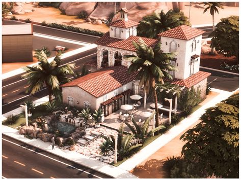 The Sims Resource - MM Mediterranean Dine Sims 4 Mediterranean, Jungle Adventure, Horse Ranch, Cc Sims, Outdoor Retreat, City Living, Animal Skin, Maxis Match, The Sims Resource