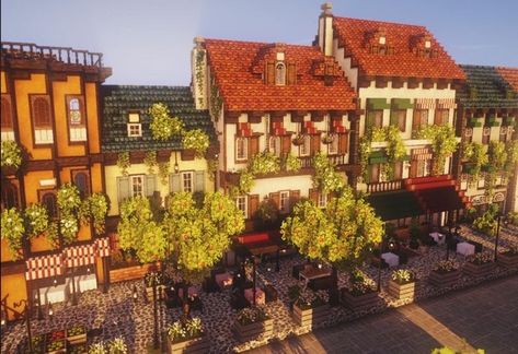 Cute Minecraft Towns, Minecraft Town, Minecraft Building Ideas, Minecraft Building Guide, Minecraft Mansion, Minecraft Structures, Minecraft Interior Design, Minecraft House Plans, Bangunan Minecraft