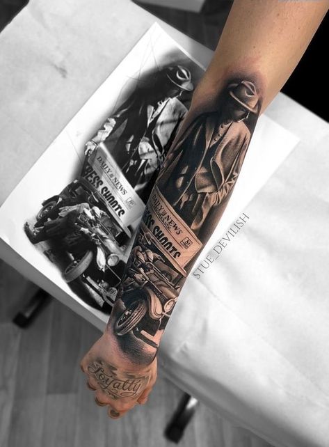 Kray Twins Tattoo, Mobster Tattoo Gangsters, Godfather Tattoos, Mafia Tattoo Ideas, Mafia Tattoo Gangsters, Mafia Tattoo Design, Gangster Tattoos Mafia, Maffia Tattoo, Tattoo Gangster