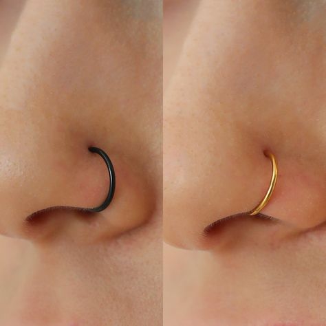 These dainty and minimalist rings are perfect to wear every single day. Effortless 24/7 style. Designed to be placed in your piercings and left there as long as you like - day and night. These small hoops can be worn in the ear, cartilage, conch, helix, tragus or even lip and nose. Minimalist Hoop Septum Ring As Gift, Nose Ring Black, Black Nose Hoop, Nose Piercing Hoop Titanium, Titanium Double Nose Peircing Jewelry, Nose Piercing Jewelry Hoop Bm25.com, Nose Piercing Hoop, Off Shoulder Wedding Dress, Wedding Dress Organza