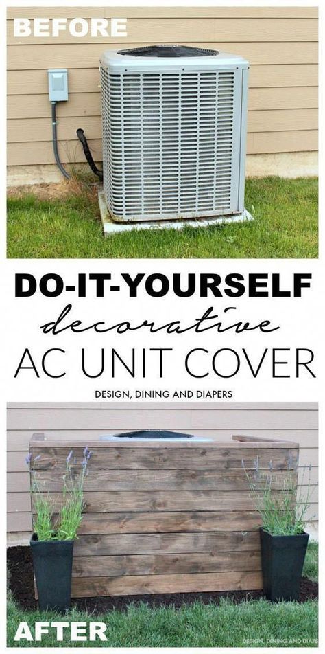 Uploaded from Pinterest Backyard Diys, Ac Unit Cover, Outdoor Pallet Projects, Diy Curb Appeal, Diy Home Improvements On A Budget, Pool Backyard, Backyard Remodel, Pallet Outdoor, Backyard Living