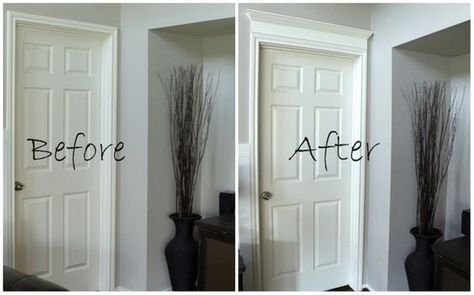 Door Header, Decoration Shabby, Door Molding, Door Trims, Home Upgrades, Diy Door, Diy Home Improvement, Home Reno, Interior Door