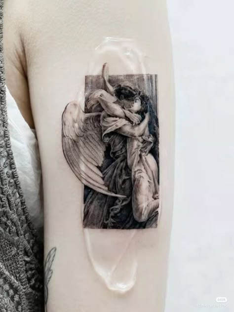 Greek God Statue Tattoo, Eurydice And Orpheus Tattoo, Aprodithe Tattoo, Marble Statue Tattoo, Roman Sculpture Tattoo, Eros And Psyche Tattoo, Orpheus And Eurydice Tattoo, Greek Sculpture Tattoo, Gothic Art Tattoo