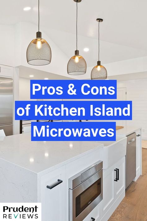 Is a Microwave in the Kitchen Island a Good Idea? 15 Pros & Cons Island Placement In Kitchen, Microwaves In Kitchens Where To Put, Modern Kitchen Microwave, Microwave In The Kitchen, Kitchen Island Placement, Microwave Above Stove, Kitchen Island Microwave, Microwave In Island, Cooking Island