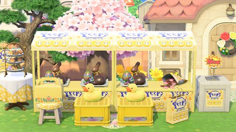 Animal Crossing Easter, Acnh Easter, Acnh Bunnie House, Acnh Easter Designs, Acnh Bunny Day Design, Acnh Happy Home Paradise Bakery, Easter Island, Super Cute Animals, Easter Candy