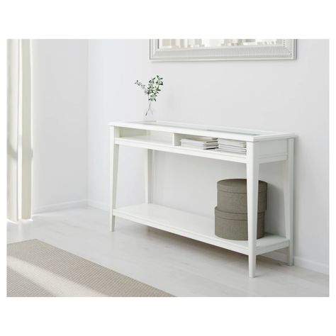 LIATORP Console table - white, glass - IKEA Liatorp Console Table, Ikea Liatorp, White Console Table, Hallway Table, White Sofas, Hall Table, Console And Sofa Tables, Wood Console Table, Wood Console