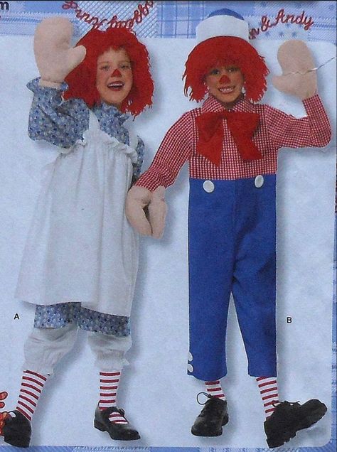 Raggedy Ann And Andy Costume, Raggedy Ann Costume, Book Character Day, Costume Sewing, Plus Size Costume, Homemade Costume, Sweater Ideas, Christmas Program, Costume Sewing Patterns