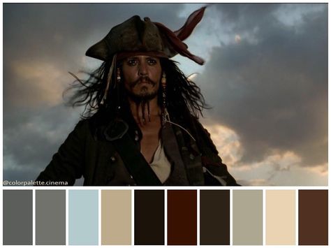 Pirates of the Caribbean: The Curse of the Black Pearl (Gore Verbinski, 2003) Curse Of The Black Pearl, Color In Film, Movie Color Palette, Pirate Movies, The Black Pearl, Cinema Colours, Create Color Palette, Color Mixing Chart, Cool Color Palette