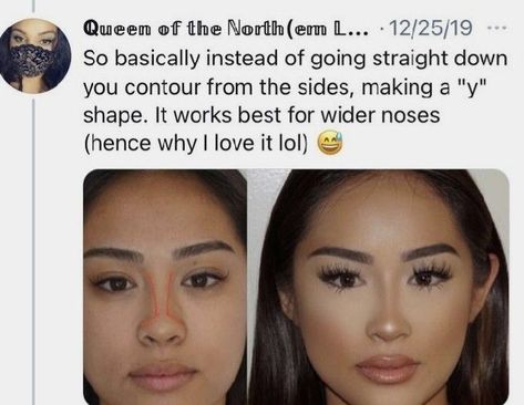 Nose Contour Wide Nose, How To Contour Wide Nose, Sza Singer Nose Contour, Wide Nose Makeup, Wide Face Makeup, Contour Wide Nose, Wide Nose Contouring, Wide Nose Contour, Contour Tips