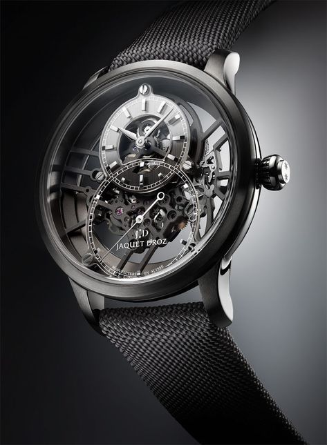 Jaquet Droz Grande Seconde Skelet-One Series Expands with Plasma Ceramic Case | WatchTime - USA's No.1 Watch Magazine Watch Making, Skeleton Watches, Boys Toys, Gold Models, Man Style, Watches Unique, Gold Hands, Men's Watches, Luxury Watches For Men