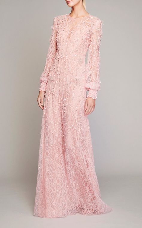 Hijab Gown Dresses, Kebaya Wedding Dress, Pink Pearl Dress, Chantilly Dress, Chantilly Lace Dress, Gaun Koktail, Bridesmaid Dresses Long Lace, Lace Kaftan, Kebaya Modern Dress