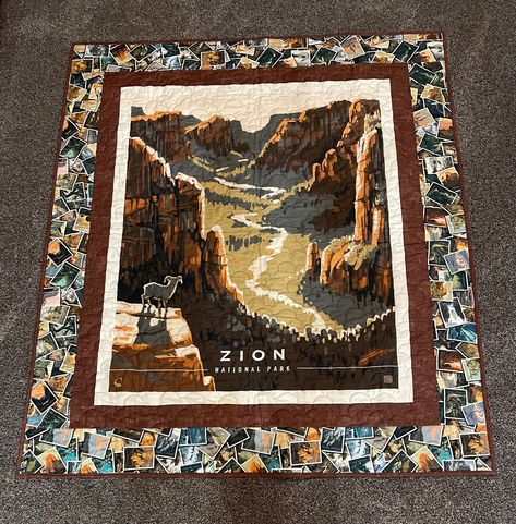 National Park Quilt, National Park Quilt Blocks, Quilt Panels, Quilt Fabrics, Panel Quilts, Quilting Patterns, Zion National Park, Quilt Kit, Riley Blake