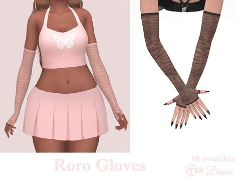 Sims 4 Cc Gloves, Sheer Gloves, Fishnet Gloves, Striped Gloves, Japan Streetwear, Short Gloves, Sims 4 Cc Folder, Sims 4 Gameplay, Sims 4 Teen