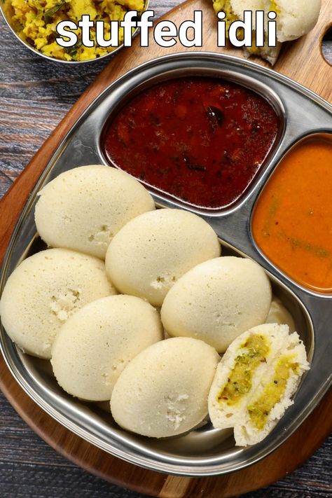 stuffed idli recipe | aloo masala stuffed rava idli | potato stuffed idli Stuffed Idli, Aloo Masala, Rava Idli, Hebbars Kitchen, Potato Stuffed, South Indian Breakfast, Hebbar's Kitchen, Idli Recipe, Spicy Snacks Recipes