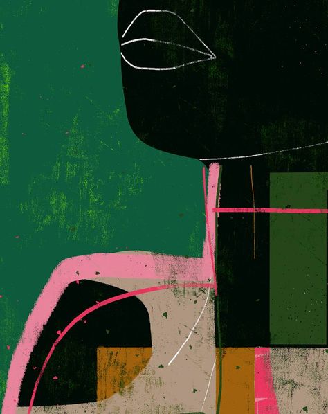 Moá #9 - Limited Edition of 20 Printmaking by Luciano Cian | Saatchi Art Eclectic Abstract Art, Bohemian Art Inspiration Painting, 2 Canvas Painting Ideas, Eclectic Paintings, Contemporary Art Artists, Statement Art Pieces, Abstract Portraits, Green Artwork, Wall Art Green