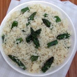 Parmesan Asparagus Rice - Allrecipes.com Asparagus Rice, Rice And Asparagus, Parmesan Asparagus, Delicious Rice, Onion Vegetable, Easy Rice, Easy Rice Recipes, Fresh Asparagus, Food Help