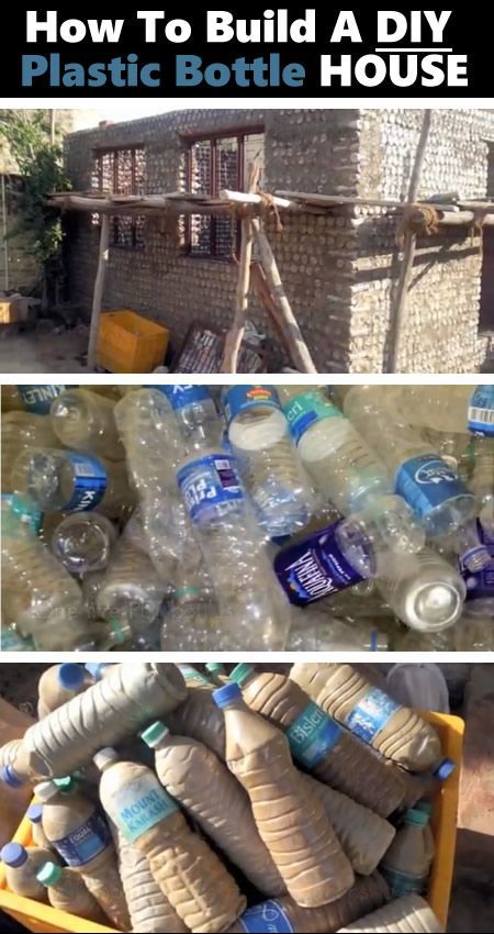 DIY 1L Plastic Bottle House - a great way to reuse plastic bottles... #diy: Plastic Bottle House, Plastik Recycling, Bottles Diy, Reuse Plastic Bottles, Bottle House, Earthship Home, Diy Plastic Bottle, Plastic Bottle Crafts, Earth Homes