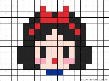 Snow White Pixel Art, 8 Bit Pixel Art Pattern, Disney Pixel Art, Pixel Art Disney, Pixel Art Mini, Pola Sweater, Modele Pixel Art, Easy Perler Bead Patterns, Tiny Cross Stitch