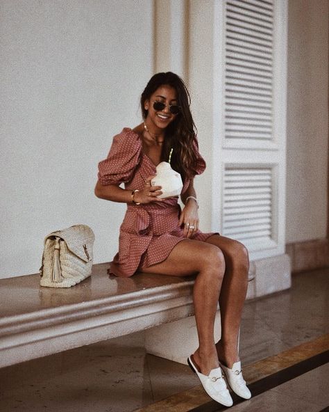 ust give me all the fresh coconuts please. 🥥 #NYStravel Gucci Loafers Outfit Summer, Gucci Loafer Outfits Women, White Gucci Loafers, Loafers Outfit Summer, Loafer Outfits Women, Gucci Loafers Outfit, Kayla Seah, Loafer Outfits, Loafers Outfit