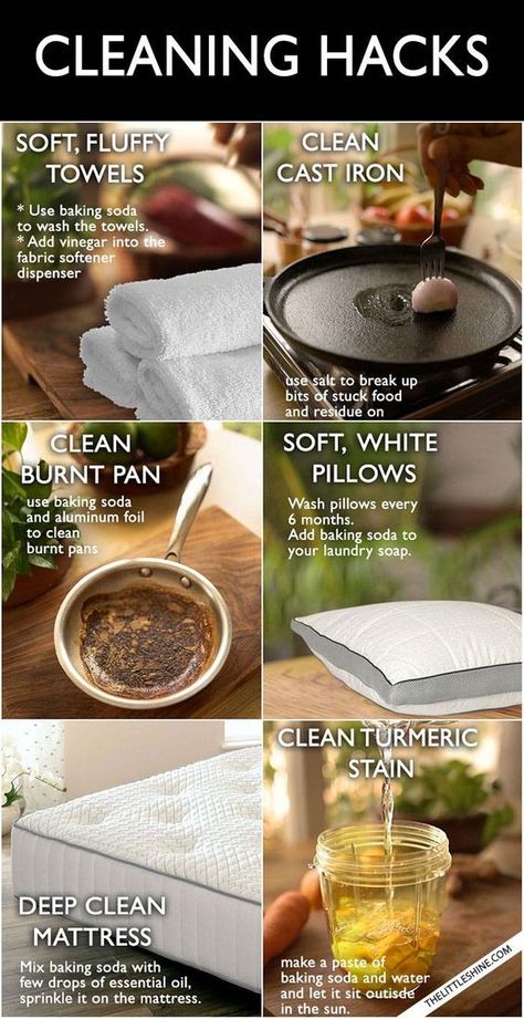 Little shine - The best hacks to clean almost everything -... Cleaning Diy Hacks, Natural Cleaning Tips, Homemade Cleaning Products Natural, Cleaning Home Hacks, House Cleaning Supplies, Cleanliness Is Next To Godliness, Homemade Cleaning Supplies, Natural Cleaning Recipes, Home Tricks