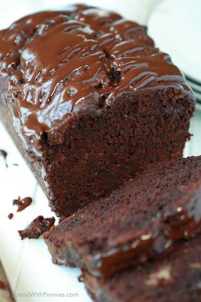 Triple Chocolate Banana Bread-20 Triple Chocolate Dessert, Triple Chocolate Banana Bread, Brownie Bread, Chocolate Banana Bread Recipe, Bread Banana, Bread Breakfast, Spend With Pennies, Fudge Brownie, Chocolate Bread