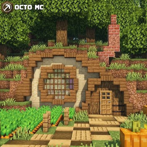 Cave Home Entrance Minecraft, Minecraft Hus, Casa Do Hobbit, Minecraft Homes, Mc House, Construction Minecraft, Minecraft Garden, Case Minecraft, Minecraft Decoration