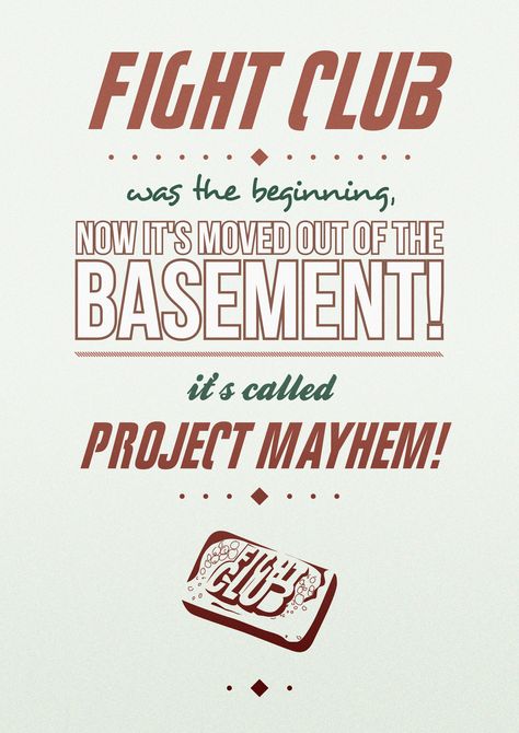 Project Mayhem - Fight Club inspired Typographical piece. Project Mayhem, Pinterest Board, First Night, Good Movies, Casino, Las Vegas, Pinterest Likes, Typography, Cricut