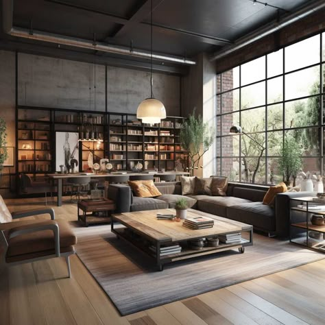 3+ Secrets to the Perfect Cozy Industrial Living Room Setup • 333+ Images • [ArtFacade] Modern Industrial Decor Living Room, Cozy Industrial Living Room, Modern Industrial Living Room, Industrial Decor Living Room, Formal Living Room Designs, Industrial Living Room Design, Industrial Style Living Room, Industrial Style Bedroom, Industrial Loft Design