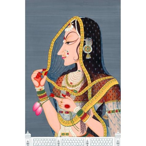 Banithani Painting, Kishangarh Paintings, Bani Thani Painting, Bani Thani, Shiva Mantra, Lord Shiva Mantra, Rajasthani Art, Arched Eyebrows, Kalamkari Painting