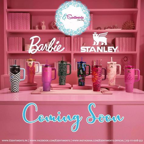 Stanley x barbie Edition Coming soon Stay tuned Www.esentiments.pk #stanley #stanleybarbie #stanleyoriginal #stanleylove #stanleytumbler #stanleylovers #stanleycollection #stanleypakistan #esentiments #comingsoon Barbie Edition, Coming Soon Stay Tuned, Leyte, Stay Tuned, Coming Soon, Tumbler, Quick Saves