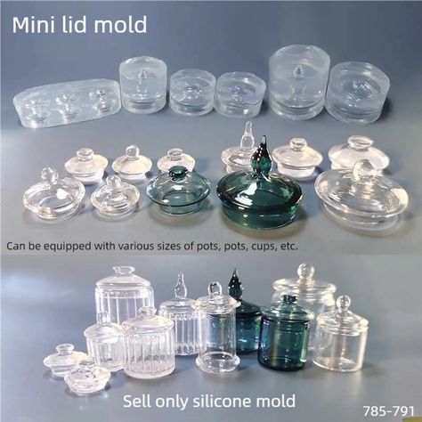 DIY Handcraft mini lid mold Epoxy Resin Mold Food Play Miniature Pinching Mould Epoxy Resin Mold UV Casting Resin Molds, Food Play, Resin Molds, Garden Art Crafts, Epoxy Resin, Silicone Molds, Garden Art, Molding, Miniatures