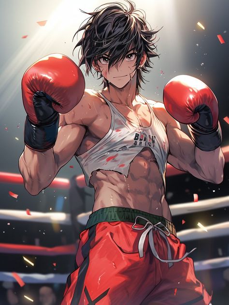 Drawing Practice, Boxing Gloves, Anime Artwork, Box Art, Martial Arts, Boxing, Anime Boy, Anime Guys, Concept Art