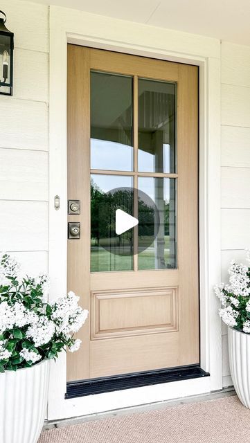 Lauren  ||   Design + Home Finds + DIY | Front Door Reveal || comment “SHOP” for links, must be following to receive in DMs!   We recently completed phase one of our exterior... | Instagram White Oak Front Door Exterior, Front Door Trim Exterior, White Oak Front Doors, Diy Front Door, Front Door Trim, Oak Front Door, Door Exterior, Wood Front Doors, Exterior Front Doors