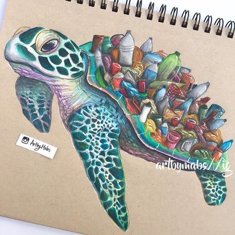 Sea Life Pollution Art, Ocean Pollution Art Drawing, Marine Pollution Drawing, Trash In Ocean Drawing, Change Art Gcse, Turtle Plastic Pollution Art, Marine Pollution Art, Climate Changing Art, Water Pollution Poster Creative