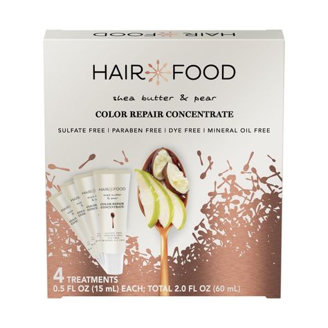 **Hair Food Shea Butter & Pear Color Repair Concentrate** Hair Food Shampoo, Hair Repair Treatments, Purple Shampoo, Sulfate Free Shampoo, Hair Food, Dye Free, Styling Products, Color Treated Hair, Hair Repair