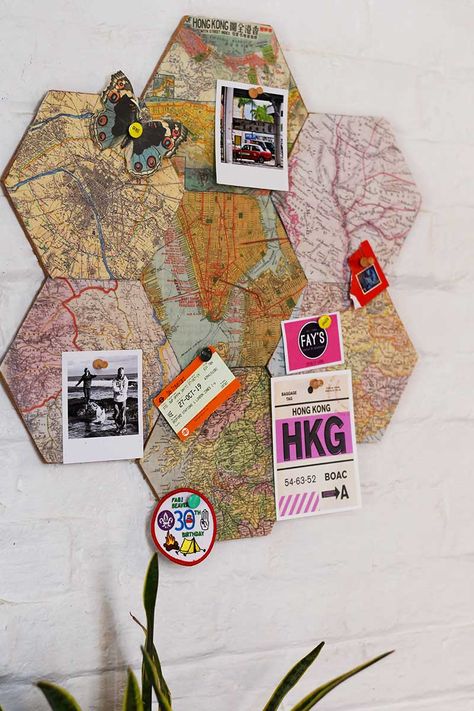 How To Make A Personalized DIY Map Cork Board - Picture Box Blue Diy Cork Board Ideas, Uni Room Decor, Painted Cork Board, Printable Fabric Sheets, Diy Map, Diy Cork Board, Dragonfly Drawing, Printable Fabric, Map Fabric