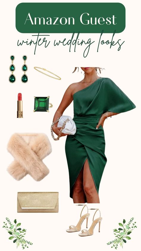 Emerald Green Cocktail Dress Classy, Hunter Green Dress Outfit Wedding, Emerald Green Dress Wedding Guest, Emerald Green Dress For A Wedding Guest, Emerald Green Wedding Guest Outfit, Shoes To Match Emerald Green Dress, Evergreen Dress, Emerald Wedding Guest Dress, Emerald Green Dress Outfit Wedding