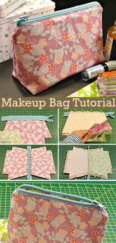 Sew A Makeup Bag, Makeup Bag Diy, Sewing Makeup Bag, Makeup Bag Tutorials, Diy Toiletries, Makeup Bag Pattern, Toiletry Bag Pattern, Cosmetic Bag Pattern, Diy Makeup Bag