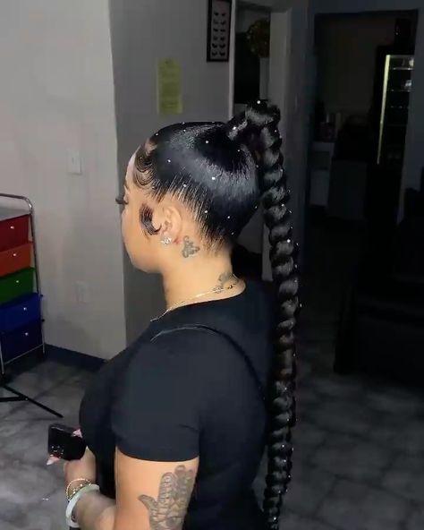 Sleek Braided Ponytail, Weave Ponytail Hairstyles, Sleek Ponytail Hairstyles, Birthday Hairstyles, Girls Hairstyles Braids, Hair Ponytail, Hair Ponytail Styles, Cornrow Hairstyles, Braided Hairstyles For Black Women